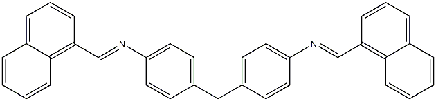 N-[(E)-1-naphthylmethylidene]-N-[4-(4-{[(E)-1-naphthylmethylidene]amino}benzyl)phenyl]amine Struktur