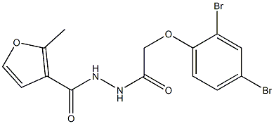 N'-[2-(2,4-dibromophenoxy)acetyl]-2-methyl-3-furohydrazide Struktur