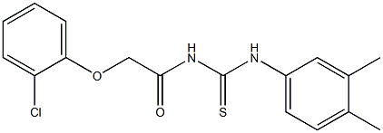 N-[2-(2-chlorophenoxy)acetyl]-N'-(3,4-dimethylphenyl)thiourea Struktur