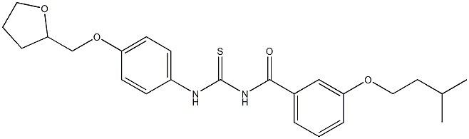 N-[3-(isopentyloxy)benzoyl]-N'-[4-(tetrahydro-2-furanylmethoxy)phenyl]thiourea Struktur