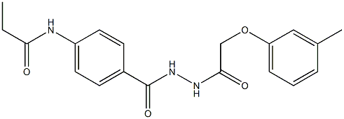 N-[4-({2-[2-(3-methylphenoxy)acetyl]hydrazino}carbonyl)phenyl]propanamide Struktur