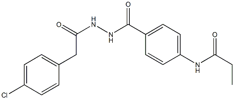 N-[4-({2-[2-(4-chlorophenyl)acetyl]hydrazino}carbonyl)phenyl]propanamide Struktur