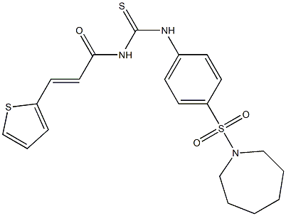 N-[4-(1-azepanylsulfonyl)phenyl]-N'-[(E)-3-(2-thienyl)-2-propenoyl]thiourea Struktur