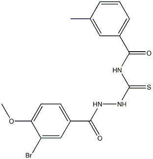 N-{[2-(3-bromo-4-methoxybenzoyl)hydrazino]carbothioyl}-3-methylbenzamide Struktur