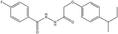 N'-{2-[4-(sec-butyl)phenoxy]acetyl}-4-fluorobenzohydrazide Struktur