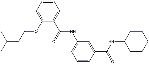 N-{3-[(cyclohexylamino)carbonyl]phenyl}-2-(isopentyloxy)benzamide Struktur