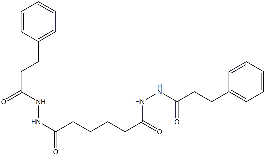 N'-{6-oxo-6-[2-(3-phenylpropanoyl)hydrazino]hexanoyl}-3-phenylpropanohydrazide Struktur