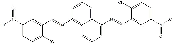 N-[(E)-(2-chloro-5-nitrophenyl)methylidene]-N-(5-{[(E)-(2-chloro-5-nitrophenyl)methylidene]amino}-1-naphthyl)amine Struktur