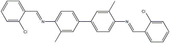 N-[(E)-(2-chlorophenyl)methylidene]-N-(4'-{[(E)-(2-chlorophenyl)methylidene]amino}-3,3'-dimethyl[1,1'-biphenyl]-4-yl)amine Struktur