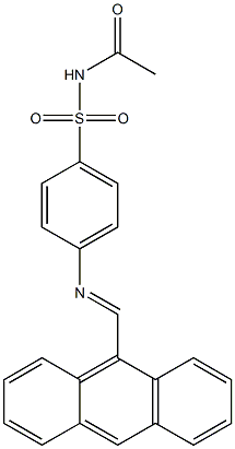 N-acetyl-4-{[(E)-9-anthrylmethylidene]amino}benzenesulfonamide Struktur