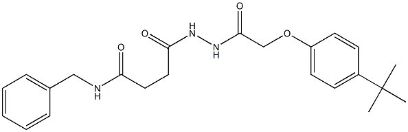 N-benzyl-4-(2-{2-[4-(tert-butyl)phenoxy]acetyl}hydrazino)-4-oxobutanamide Struktur