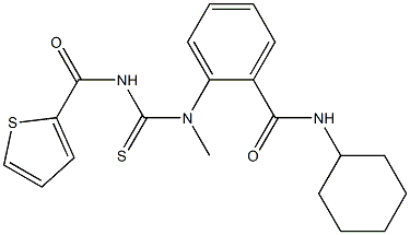 N-cyclohexyl-2-(methyl{[(2-thienylcarbonyl)amino]carbothioyl}amino)benzamide Struktur