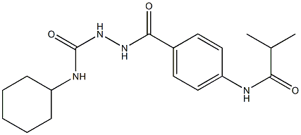 N-cyclohexyl-2-[4-(isobutyrylamino)benzoyl]-1-hydrazinecarboxamide Struktur