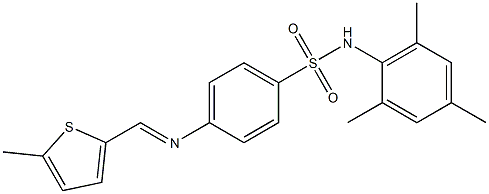 N-mesityl-4-{[(E)-(5-methyl-2-thienyl)methylidene]amino}benzenesulfonamide Struktur