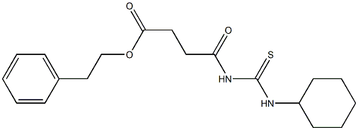 phenethyl 4-{[(cyclohexylamino)carbothioyl]amino}-4-oxobutanoate Struktur