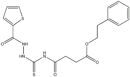 phenethyl 4-oxo-4-({[2-(2-thienylcarbonyl)hydrazino]carbothioyl}amino)butanoate Struktur