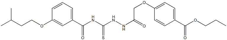 propyl 4-{2-[2-({[3-(isopentyloxy)benzoyl]amino}carbothioyl)hydrazino]-2-oxoethoxy}benzoate Struktur