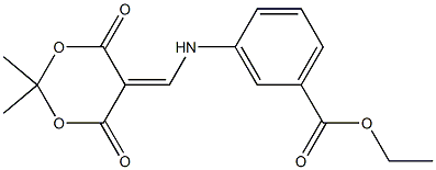 ethyl 3-{[(2,2-dimethyl-4,6-dioxo-1,3-dioxan-5-yliden)methyl]amino}benzenecarboxylate Struktur