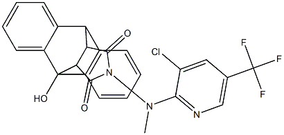 17-[[3-chloro-5-(trifluoromethyl)-2-pyridinyl](methyl)amino]-1-hydroxy-17-azapentacyclo[6.6.5.0~2,7~.0~9,14~.0~15,19~]nonadeca-2,4,6,9(14),10,12-hexaene-16,18-dione Struktur