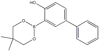 2-(4-Hydroxybiphenyl-3-yl)-5,5-dimethyl-1,3,2-dioxaborinane Struktur