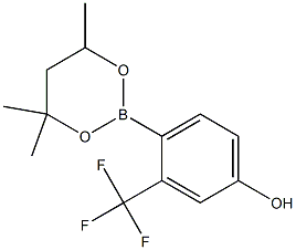 3-(Trifluoromethyl)-4-(4,4,6-trimethyl-1,3,2-dioxaborinan-2-yl)phenol Struktur