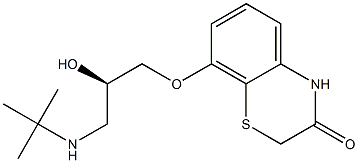 (+)-8-[(R)-2-Hydroxy-3-(tert-butylamino)propoxy]-3,4-dihydro-3-oxo-2H-1,4-benzothiazine Struktur