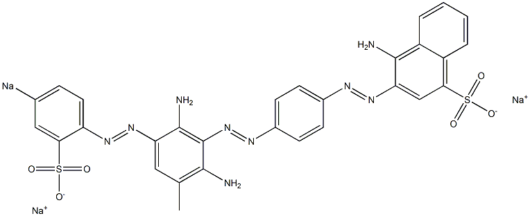 4-Amino-3-[[4-[[2,6-diamino-3-methyl-5-[(4-sodiosulfophenyl)azo]phenyl]azo]phenyl]azo]naphthalene-1-sulfonic acid sodium salt Struktur