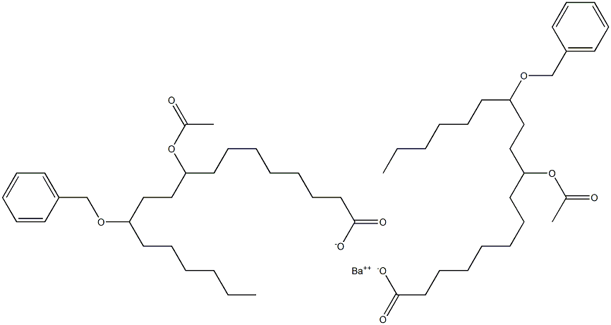 Bis(12-benzyloxy-9-acetyloxystearic acid)barium salt Struktur