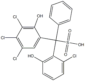 (2-Chloro-6-hydroxyphenyl)(3,4,5-trichloro-2-hydroxyphenyl)phenylmethanesulfonic acid Struktur