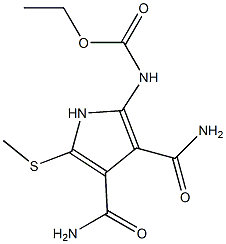 2-[(Ethoxycarbonyl)amino]-5-[methylthio]-1H-pyrrole-3,4-dicarboxamide Struktur