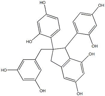 2,3-Bis(2,4-dihydroxyphenyl)-2-[(3,5-dihydroxyphenyl)methyl]-2,3-dihydro-1H-indene-4,6-diol Struktur