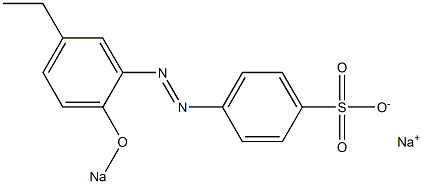 4-(5-Ethyl-2-sodiooxyphenylazo)benzenesulfonic acid sodium salt Struktur