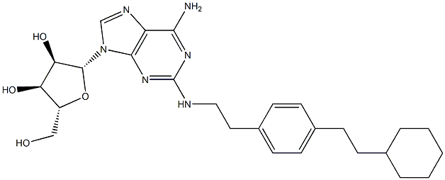 2-[2-[4-(2-Cyclohexylethyl)phenyl]ethylamino]adenosine Struktur