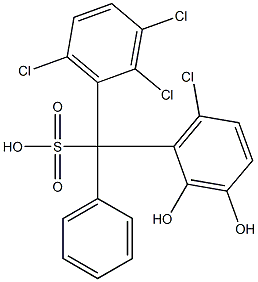 (6-Chloro-2,3-dihydroxyphenyl)(2,3,6-trichlorophenyl)phenylmethanesulfonic acid Struktur