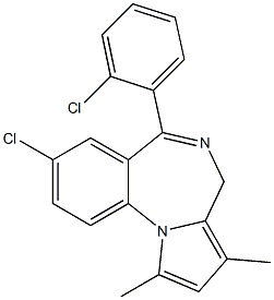 1,3-Dimethyl-8-chloro-6-(2-chlorophenyl)-4H-pyrrolo[1,2-a][1,4]benzodiazepine Struktur