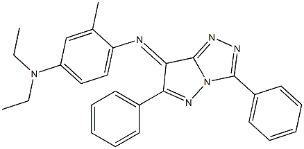 (7E)-7-[[2-Methyl-4-(diethylamino)phenyl]imino]-3,6-diphenyl-7H-pyrazolo[5,1-c]-1,2,4-triazole Struktur