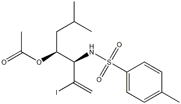 Acetic acid (1S)-1-[(R)-1-(tosylamino)-2-iodo-2-propenyl]-3-methylbutyl ester Struktur