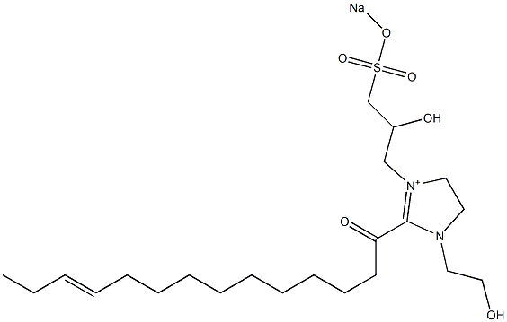 1-(2-Hydroxyethyl)-3-[2-hydroxy-3-(sodiooxysulfonyl)propyl]-2-(11-tetradecenoyl)-2-imidazoline-3-ium Struktur