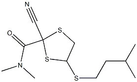 5-Isopentylthio-2-(dimethylaminocarbonyl)-1,3-dithiolane-2-carbonitrile Struktur