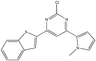 2-Chloro-4-(1-methyl-1H-pyrrol-2-yl)-6-(benzo[b]thiophen-2-yl)pyrimidine Struktur