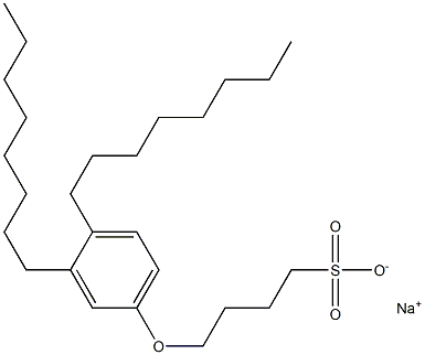 4-(3,4-Dioctylphenoxy)butane-1-sulfonic acid sodium salt Struktur