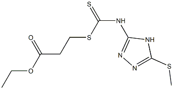 N-(5-Methylthio-4H-1,2,4-triazol-3-yl)dithiocarbamic acid 2-ethoxycarbonylethyl ester Struktur