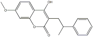 7-Methoxy-3-(2-phenylpropyl)-4-hydroxy-2H-1-benzopyran-2-one Struktur