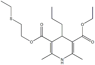 2,6-Dimethyl-4-propyl-1,4-dihydropyridine-3,5-dicarboxylic acid 3-[2-(ethylthio)ethyl]5-ethyl ester Struktur