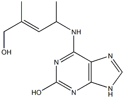 6-[[(E)-4-Hydroxy-1,3-dimethyl-2-butenyl]amino]-9H-purin-2-ol Struktur