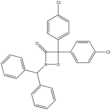 4,4-Bis(4-chlorophenyl)-2-(diphenylmethyl)-1,2-oxazetidin-3-one Struktur