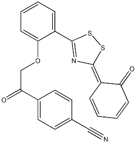 3-(2-Oxo-3,5-cyclohexadien-1-ylidene)-5-[2-[2-(4-cyanophenyl)-2-oxoethoxy]phenyl]-3H-1,2,4-dithiazole Struktur