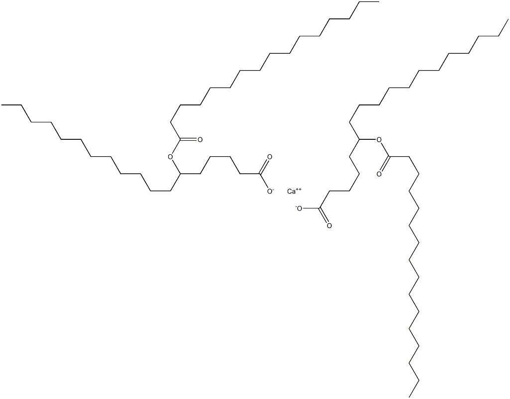 Bis(6-hexadecanoyloxyoctadecanoic acid)calcium salt Struktur