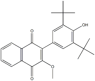 2-(3,5-Di-tert-butyl-4-hydroxyphenyl)-3-methoxy-1,4-naphthoquinone Struktur