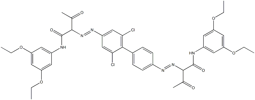 4,4'-Bis[[1-(3,5-diethoxyphenylamino)-1,3-dioxobutan-2-yl]azo]-2,6-dichloro-1,1'-biphenyl Struktur